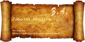 Zabolai Alojzia névjegykártya